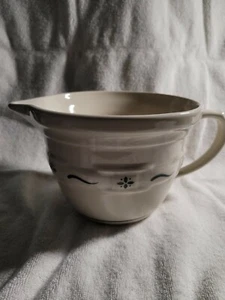 LONGABERGER POTTERY- LARGE BATTER BOWL WITH HANDLE- HERITAGE GREEN - Picture 1 of 2