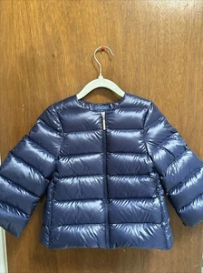 nicholas & bears down puffer jacket navy blue no collar girls  sz 6yrs full zip - Picture 1 of 9