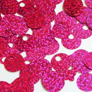 Großloch Rund Pailletten 20 mm Fuchsia Rosa Hologramm Glitzer Sparkle - Bild 1 von 2