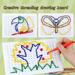 Handgemacht Kinder-DIY-Threading-Board String-Seil-Puzzlespiel-Spielzeug - Bild 1 von 5
