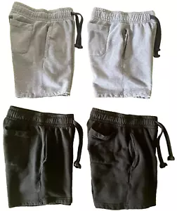4 HANES Original SHORTS fleece SWEATSHORTS MENS S 25"Wx7"L blue-GRAY & BLACK lot - Picture 1 of 14