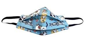 NEW CATS HANDMADE Face Mask with Quited Filtert/Nose Wire/Cotton/Reusable/USA - Picture 1 of 2