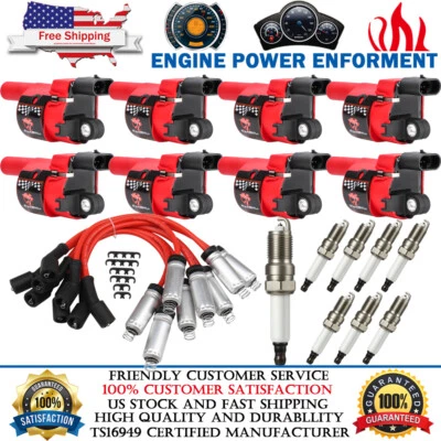 8 Pack Round Ignition Coils & Spark Plugs & Wires For Pontiac G8 2008 2009 D514A — 第 1/4 张图片