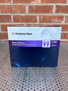 Box of 4 - Kimberly Clark 55092 Purple Nitrile Powder Free Exam Gloves Medium - Picture 1 of 10