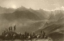 PIEDMONT/PIEMONTE. Val Pragelato, opposite the Col-du-Pis. BARTLETT 1838 print