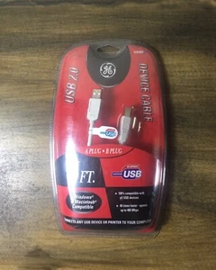 NEW GE USB AB 2.0 Hi-Speed 6 FT. Foot Device Cable Printer Windows Macintosh - Picture 1 of 2