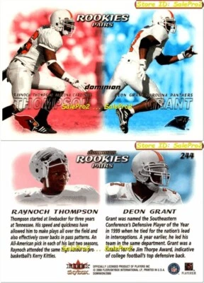 SKYBOX DOMINION 2000 RAYNOCH THOMPSON /DEON GRANT CARDINALS PANTHERS ROOKIE #244 - Image 1 of 4