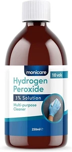 Monicare Hydrogen Peroxide 3% - 250ml, 10 Vols, Clear - Picture 1 of 4