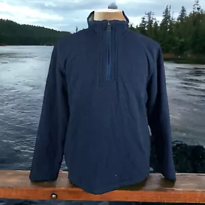 Suéter Orvis Para Hombres M Azul Marino 1/2 Cremallera Sherpa Polar Aislado Pullover - Imagen 1 de 14