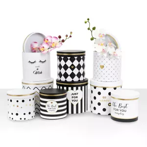 Premium Qualität runder Blumenkasten, Blumen Geschenkbox, 3-teiliges Set, mit Deckel - Bild 1 von 7