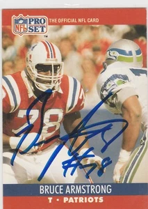 Bruce Armstrong signed 1990 Pro Set card New England Patriots autograph - Picture 1 of 1