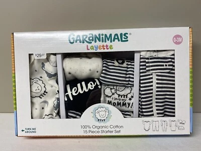 Juego de 15 piezas Garanimals Layette 100 % algodón orgánico 0-3 meses Foto 1 de 4