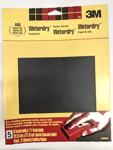 3M 9085NA, Papel de Lija Wetordry, 9" x 11", 400 Super Fino, Pack de 5 - Imagen 1 de 2