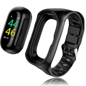Bluetooth 5.0 Sportowe słuchawki douszne 2w1 Zegarek Czarny kompatybilny z iOS Android - Świetny prezent - Zdjęcie 1 z 5