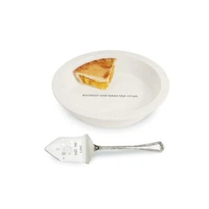 Plato pastel de postre de postre ""Another One Bites the Crust"" pastel de barro circa blanco - Imagen 1 de 1