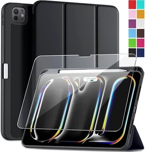Lonfeid Stifthalter Hülle + 9H Hartglas für iPad Pro 11 M4 2024 Ständer Cover - Bild 1 von 18