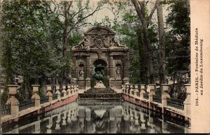 PARIS, FRANCE POSTCARD, 1906, Fontaine de Medicis, au Jardin du Luxembourg - Picture 1 of 2