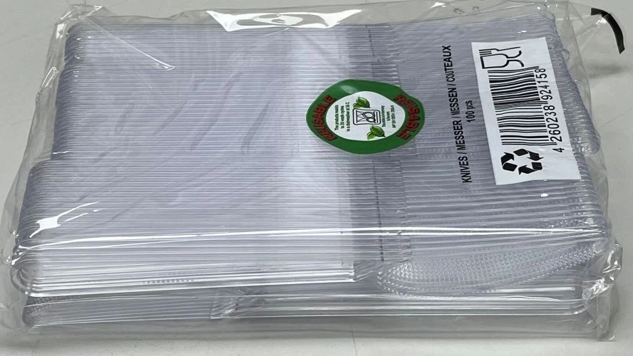 Mehrwegmesser transparent, Kunststoff, lebensmittelecht Plastikmesser Art 1540_T - Bild 1 von 3