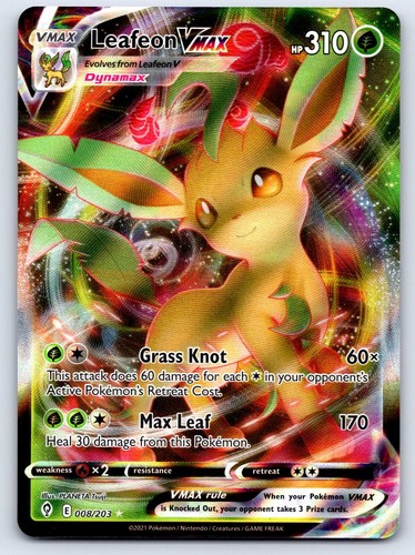Leafeon VMAX 008/203 Holo VMAX Rare Evolving Skies Pokemon Near Mint | eBay