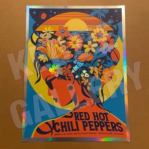 Red Hot Chili Peppers 2023 3/29 Vancouver Canada Dan Stiles RAINBOW FOIL Poster - Picture 1 of 6