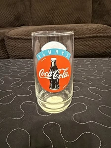 COCA-COLA CLEAR ALWAYS COCA-COLA 16 OZ FOUNTAIN GLASS LARGE LOGOS - Picture 1 of 2