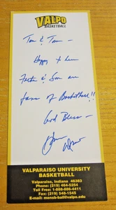 Homer Drew Autographed 4X9 Note Card NCAA Basketball Valparaiso Crusaders CHOF - Picture 1 of 3