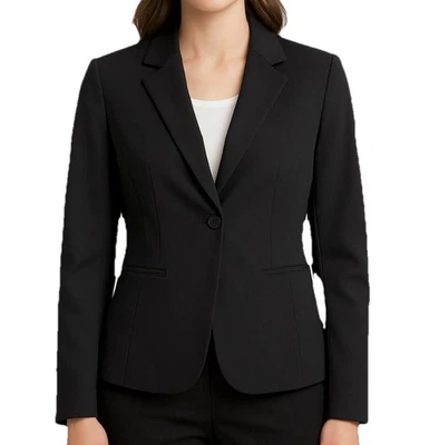 Investments Women’s Washable Black Blazer Jacket Size 6 One Button Career Work - Image 1 of 4