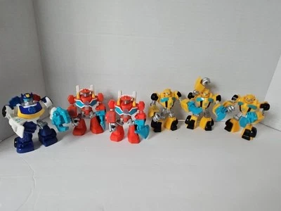 Playskool Heroes Lote de 6 Transformers Rescue Bots Optimus Bumblebee y Más Foto 1 de 4