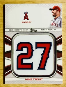 2022 Topps MIKE TROUT Player Jersey Number Medallion Card #JNM-MT Angels - Picture 1 of 3