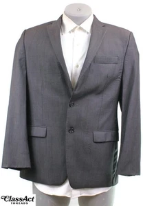 Calvin Klein Men's Blazer Wool Gray Striped Two-Button Sport Coat Jacket 40R - Picture 1 of 9