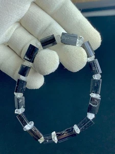 Black Tourmaline with Combine diamonds Quartz bracelet - Picture 1 of 5