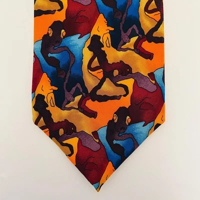 JERRY GARCIA Mens Tie "Cartoon Limbo" Alien Pattern 100% Silk Necktie Made USA Foto 1 de 4
