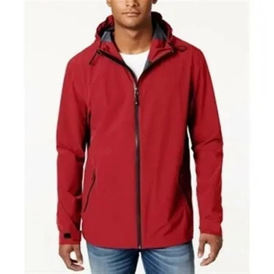 32 Degrees Men's Storm Tech Hooded Rain Jacket Crimson-Small - Image 1 of 4