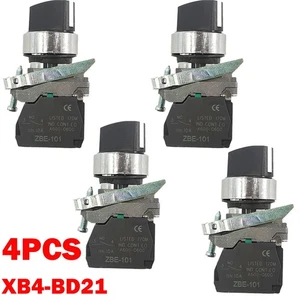 Interruptor selector 4 piezas XB4-BD21 metal negro 22 mm 2 posiciones permanecer puesto 1NO XB4BD21 - Imagen 1 de 13