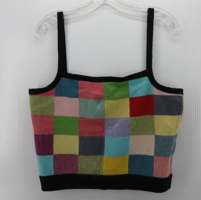 Suéter DE COLECCIÓN Ralph Lauren Mujer Grande Púrpura Tanque Lana de Cordero Retazos Recortado * Foto 1 de 4