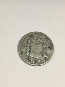 MONNAIE Espagne 1 Peseta 1869 ARGENT - Imagen 1 de 2