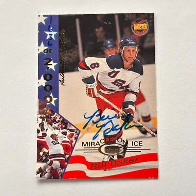 1995 Signature Rookies Miracle On Ice 1980 - Bill Baker #2 Auto USA /2000 - Image 1 of 2