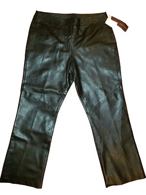 👀PANTALONES MARGARET GODFREY CUERO NEGRO TALLA 14 NUEVOS CON ETIQUETAS Foto 1 de 4