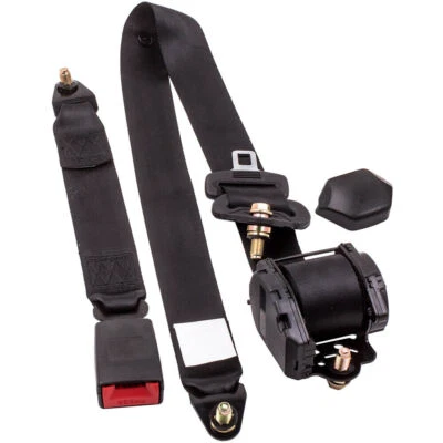 Universal 3 Point Retractable Car Seat Belt Bolt Automatic Safety Strap Buckle Foto 1 de 4
