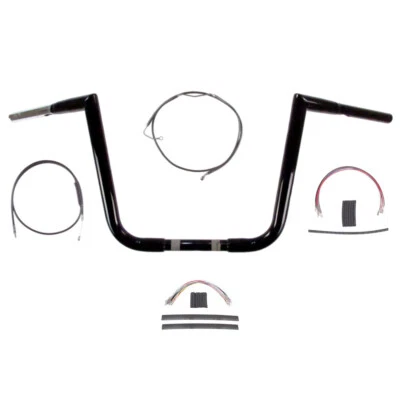 Kit de manillar Jarhead 1 1/4" negro 12" Harley Road Glide King 2008-2013 con ABS Foto 1 de 3