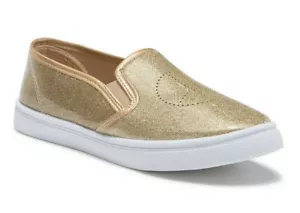 Olivia Miller Girls Golden Glitter Slip on Sneaker Shoes Big Kids Casual Shoe - Picture 1 of 5