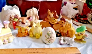 Vintage Easter Figurines Ceramic & Porcelain Decorations 3 Lefton - Picture 1 of 36