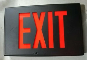 Philips Chloride EM LED Cast Exit Light SCN1RBIC Black Red - Picture 1 of 3
