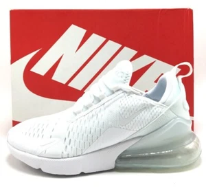 *NEW* Youth Grade-School Boy Nike Air Max 270 J (GS) WHITE/WHITE (943345 103) - Picture 1 of 6