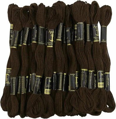 Anchor Thread Stranded CottonThread Stitch Embroidery Floss Hand Brown 8m 25 Pcs - Image 1 of 4