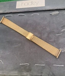 CINTURINO OROLOGIO VINTAGE HADLEY 1/20 GOLD FILL RETE conica 20mm misura fino a 7" POLSO - Foto 1 di 11