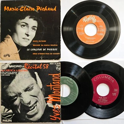 3x7" Lot #247: French Music Marie-Claire Pichaud, Gilles Vigneault, Yves Montand - Image 1 of 4