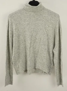 New Lulus Well Read Women's L Large Heather Grey Fuzzy Knit Turtleneck Sweater - Picture 1 of 9