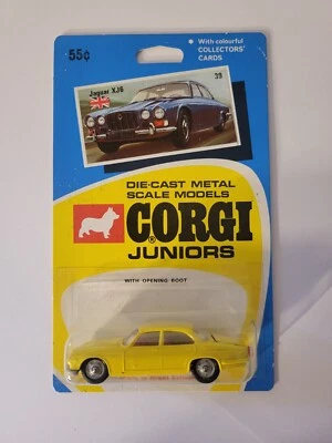 Corgi Juniors Jaguar XJ6 Yellow No. 39 1:64 Die Cast 110122MGL2  VTG 1970's - Image 1 of 2