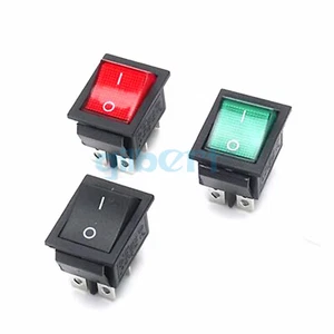 5 piezas interruptor bote balancín rojo/verde/negro DPDT ENCENDIDO/APAGADO 6 pines 2 posiciones KCD4-202 - Imagen 1 de 6